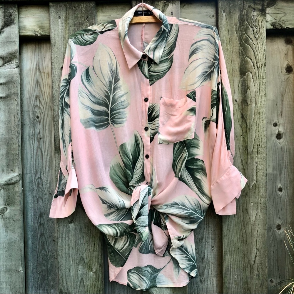 Banana Leaf Print Viscose Blouse